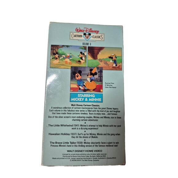 Walt Disney Cartoon Classics Vol. 6 Starring Mickey And Minnie VHS New & Sealed - Picture 2 of 6
